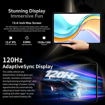【New】2025 Teclast T65 13.4 Inch Android 16 Tablet 1920X1200 120Hz T7280 8-Core 20Gb Ram (8Gb+12Gb Expansion) 128Gb Rom 4g