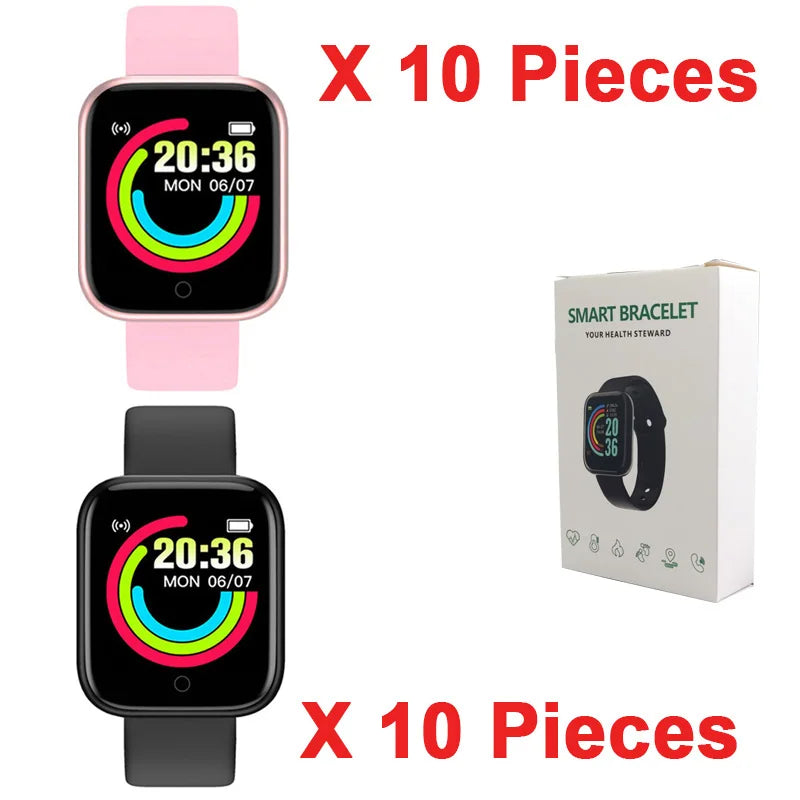 D20 Smart Watch for Men Women Sport Fitness Tracker Pedometer Smartwatch Y68 Digit Wristwatch 20 Pieces