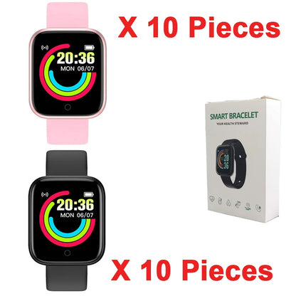 D20 Smart Watch for Men Women Sport Fitness Tracker Pedometer Smartwatch Y68 Digit Wristwatch 20 Pieces