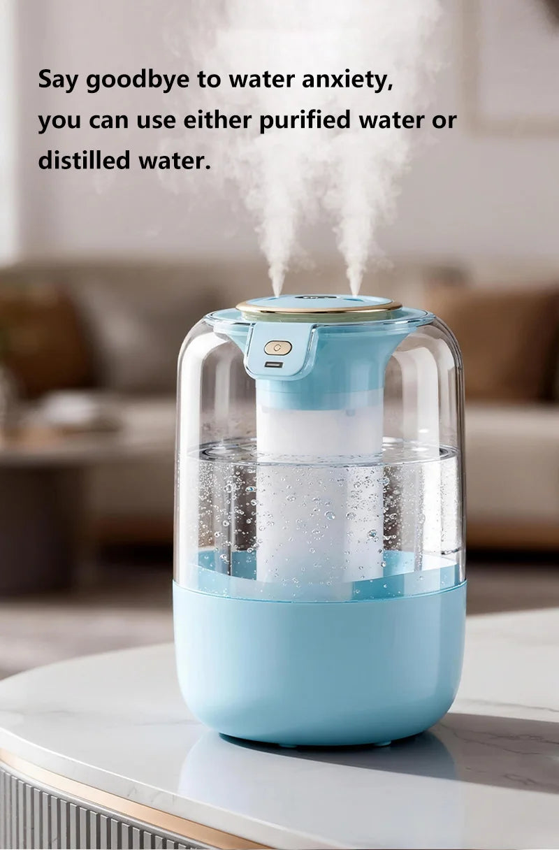 Humidifier USB Double Spray Quiet 2L Large Capacity Humidifier Home Dormitory Office Bedroom Desktop with Night Light