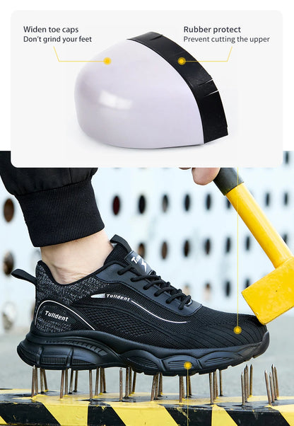 New men's safety shoes, anti smash and anti stab work shoes, men's indestructible safety boots, insulated shoes