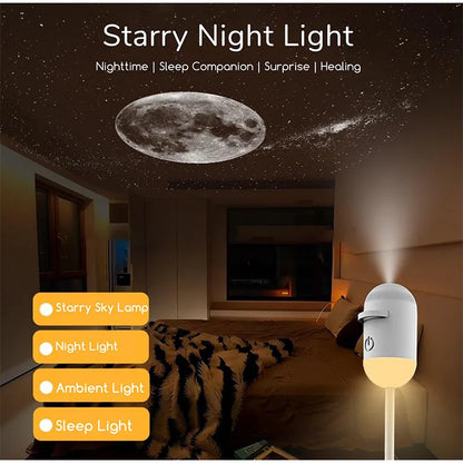 Mini Star Projector Night Light Starlight Atmosphere Lamp with Eye Protection for Bedroom Ceiling USB Rechargeable Aurora Light