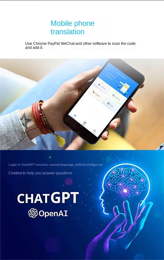 AI Intelligent Voice Translation Machine for 138 Online Languages, Photo Translation, Recording, Transcription, and Translation