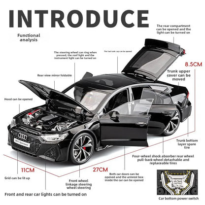 Simulation 1:18 AUDI RS7 Sportback Alloy Car Model Children Toy Vehicle Collectibles Miniature Voiture Home Decor Birthday Gift