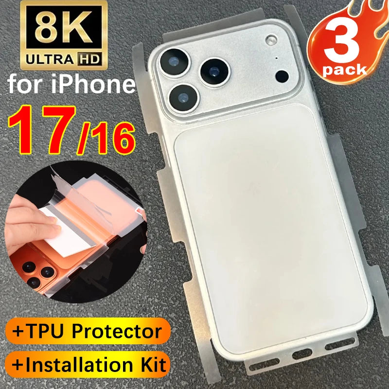 For Apple iPhone 17 16 Pro Max 17 Air 17Pro Wrap Side Edge Back Protector Scratch Autorepair Matte/HD Soft TPU Hydrogel Film