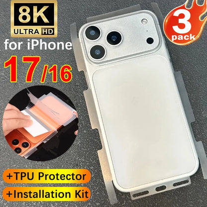 For Apple iPhone 17 16 Pro Max 17 Air 17Pro Wrap Side Edge Back Protector Scratch Autorepair Matte/HD Soft TPU Hydrogel Film