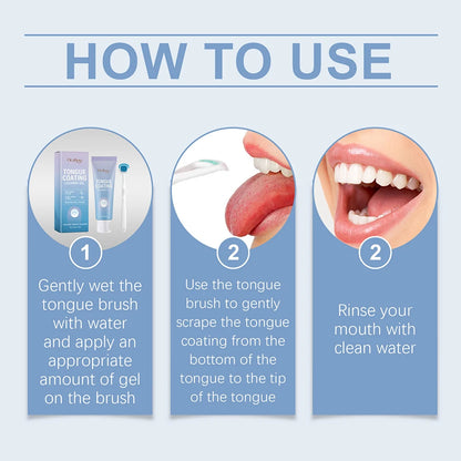50ml Tongue Cleaning Gel Set,For Bad Breath Long Lasting-Freshness Mouth Odor-Eliminators,Tongue Cleaning Paste For Home