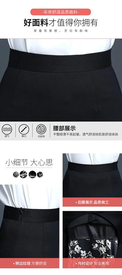 New Mermaid Hem Skirt Women Spring Autumn Mid Length High End Fashion Split Wrap Skirt