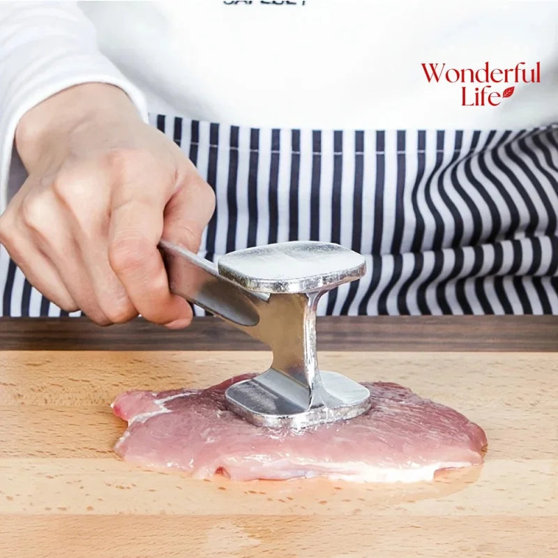 1Pcs Meat Tenderizer Hammer Two Sides Loose Meat Mallet Tool for Pounding Beef Steak Stainless Steel Meat Hammer Kitchen Tool