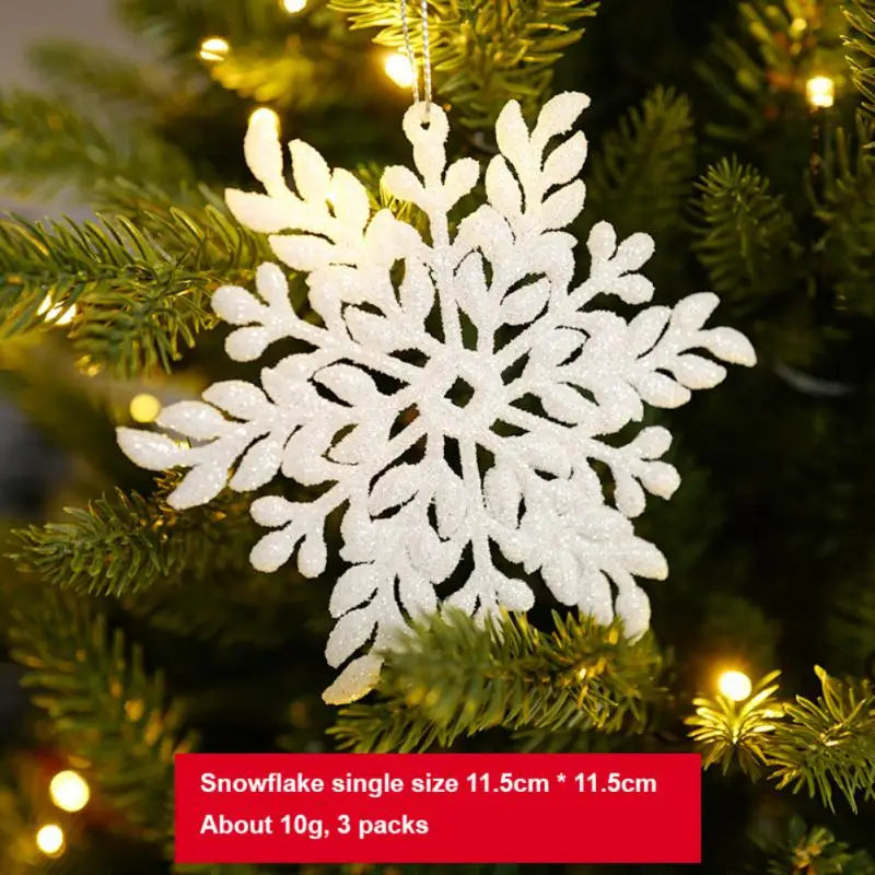 3Pcs Xmas Tree Pendants Snowflake Angel Deer Hanging Ornaments Christmas Decorations For Home Kids Toy New Year Party Decor