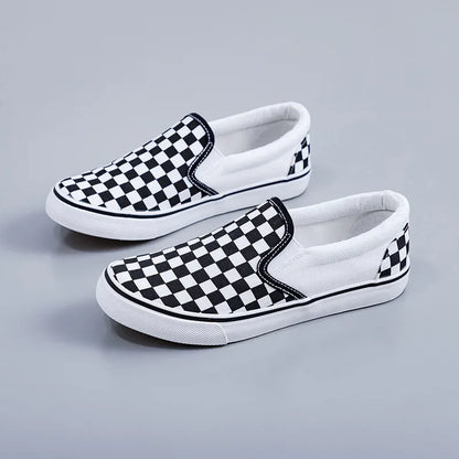Hand-Painted Canvas Shoes Elastic Unisex Spring 2025 Style Korean Version Flat Heel Breathable Cotton Lined All-Season Footwear