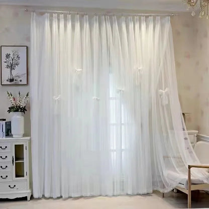 Nordic Style Solid Color Cloth Yarn Integrated Blackout Curtain Modern Bedroom Shade Curtains Living Room Luxury 나비주름 커튼 Шторы
