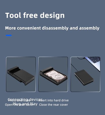 TISHRIC 3.5 Inch USB 3.0 to SATA Port SATA Hard Drive Case SSD Hard Drive Enclosure External Solid State Hard Disk Box HDD Case