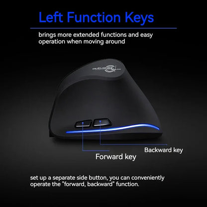 Zelotes F-35 Wireless Gaming Mouse Vertical Rechargeable 6 Key Mice 2.4G 3 Level DPI Adjustable Office/Gaming Computer Mouse