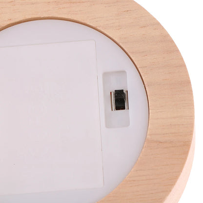 1PC Battery Operated 8/10cm Round Wooden LED Light Dispaly Base Stand Holder Table Night Lamp Base Crystal Glass Art Ornaments