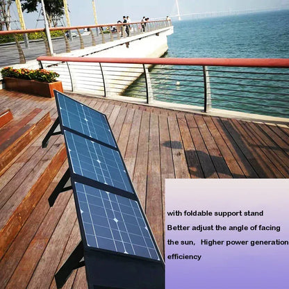 100W Foldable Solar Panel DC+USB Fast Charging 18V Portable Folding Bag Power Bank for Mobile Phone Camping Outdoor Emergency