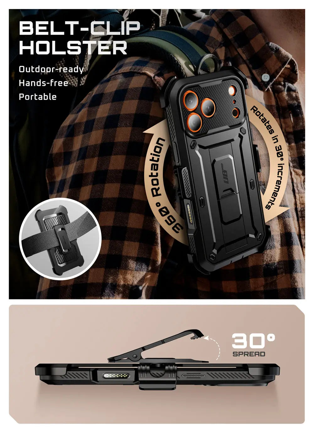 SUPCASE For iPhone 17 Pro Max Case 6.9" (2025) UB Pro Full-Body Heavy Duty Rugged Phone Case with Built-in Screen Protector