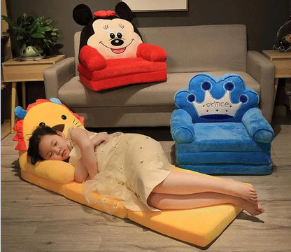 Sofas Children Sofa Cute Cartoon Lazy Folding Small Sofa Bed Girl Princess Baby Toddler Dual-purpose Child Seat All sofas