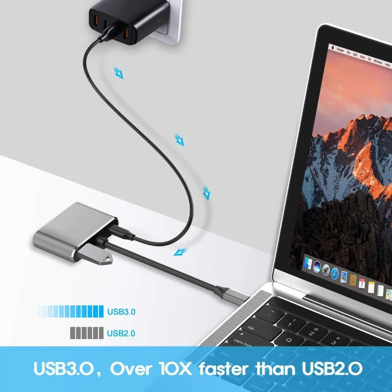 4 IN 1 USB C HUB Docking Station 4K@60Hz HDMI-compatible Adapter Type C to HDMI PD100W USB 3.0 HUB USB C Splitter for Macbook