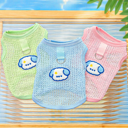 Cute Dog Cooling Vest Solid Breathable Mesh Thin Small Dog Summer Clothes  Bichon Medium Cat T Shirts Clothing Puppy Undershirt