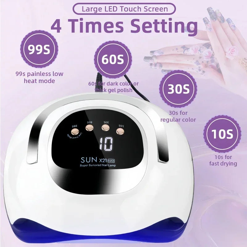 Professional 72 LEDS UV LED Nail Lamp For Fast Gel Nail Polish 320W Nail Dryer With 4 Timer Automatic Sensing For Salon