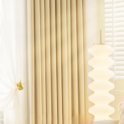 French Cream Style Bay Window Drape Bedroom Thick Full Blackout Curtain Hotel Soundproof Drapes Large Area Living Room Curtains