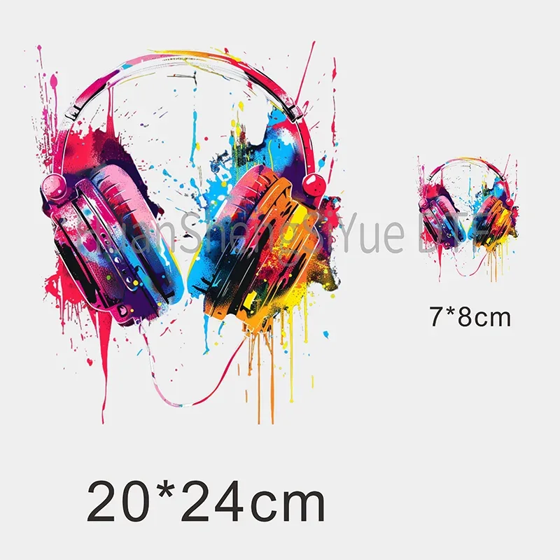 Color Fluid Painting Ironing Sticker Clothes DTF Fashion T-shirt Hoodie DIY Jacket Patch Hot Paste Paper Waterproof
