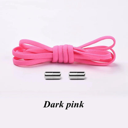 Semicircle No Tie Shoelaces Elastic Shoe laces Sneakers shoelace Metal Lock Lazy Laces for Kids and Adult One size fits all shoe