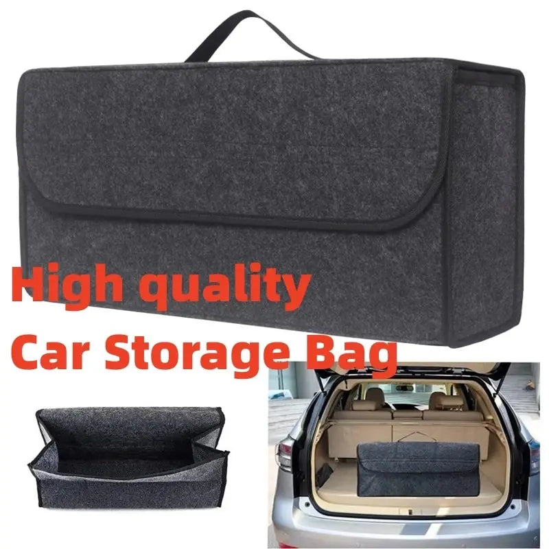 Car Trunk Soft Felt Storage Box - Large Anti-Slip Compartment Organizer, Auto Boot Storage Accessories