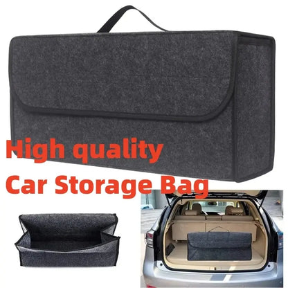 Car Trunk Soft Felt Storage Box - Large Anti-Slip Compartment Organizer, Auto Boot Storage Accessories