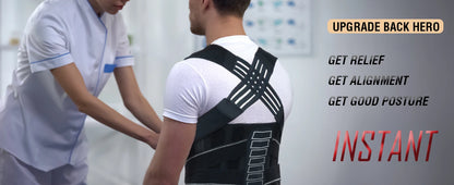 Back Brace for Men and Women, Adjustable Shoulder Posture Support Brace, Back Straightener Posture for Upper and Lower Back