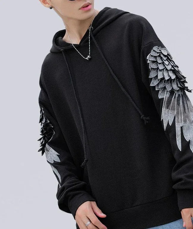 Sweatshirt for Men Hooded Embroidered Male Clothes Hip Hop Hoodies White Sweat Shirt Luxury No Brand Streetwear Autumn Cheap Emo