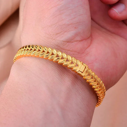 Gold Plated Italian Luxury Bracelet for Men Women,Wedding Fashion Bangles Party Valentine's Day Gift