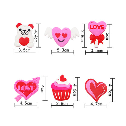 12Pcs Bear Heart Love Silicone Keychains Backpack Pendant for Mother's Day Wedding Party Gift Birthday Party Favors Pinata