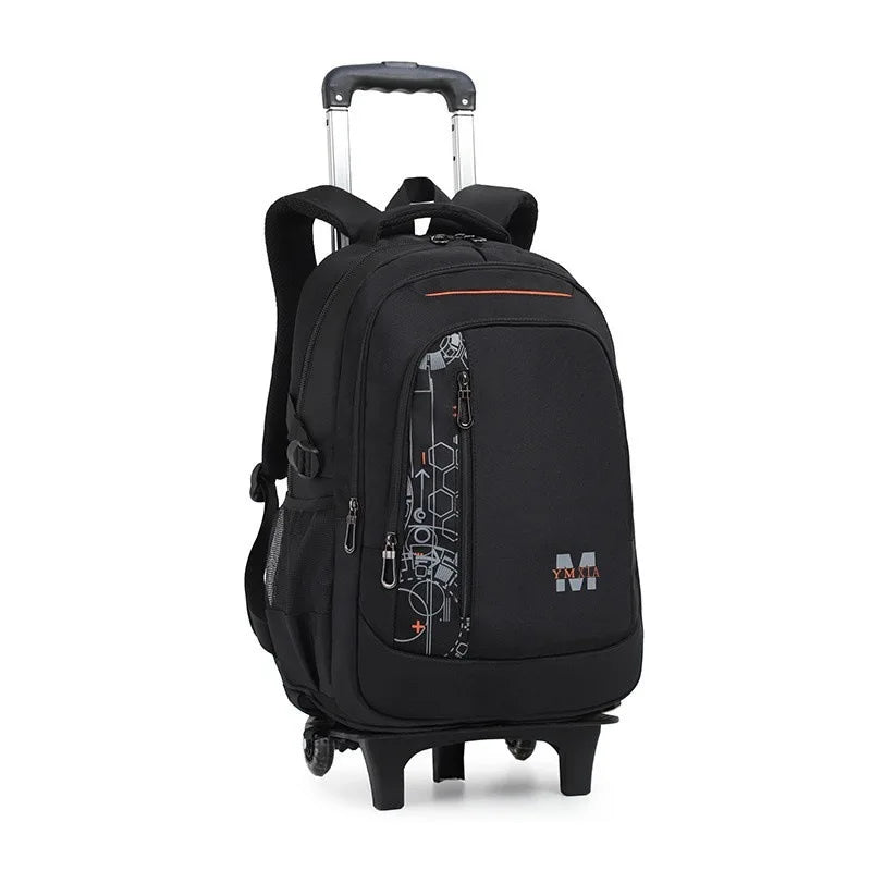 School Rolling backpack bag School Bags with wheels Student wheeled Backpacks for boys Children School Trolley Bag Waterproof