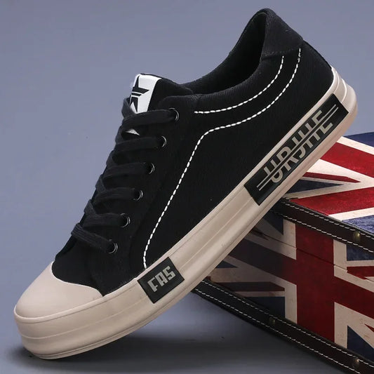2026 New Men Canvas Shoes Breathable Outdoor Mens Casual Shoes Comfortable Spring Autumn Cloth Flat Shoes Black Walking Sneakers by PDG ibma