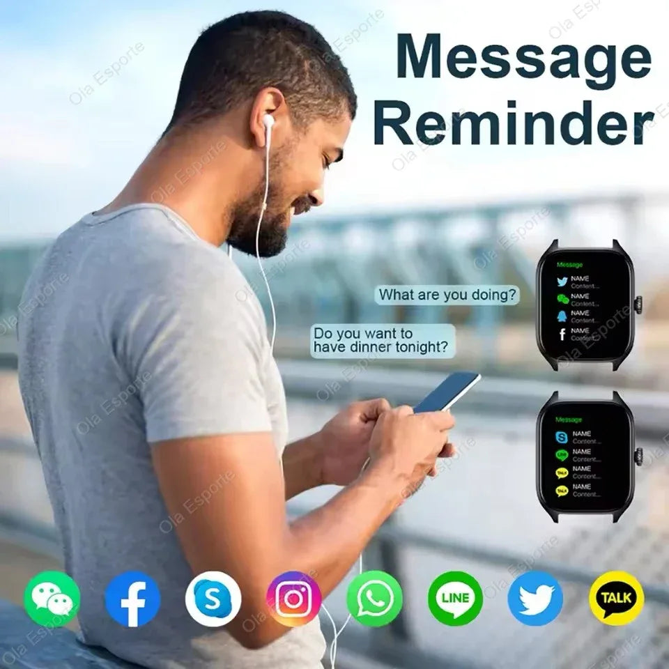 New Smart Watch Bluetooth Calls Men Women Smartwatch Heart Rate Monitor IP68 Waterproof Fitness Bracelet Custom Watch Face Pk H9