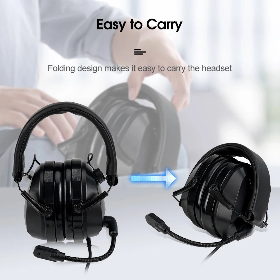 Retevis KM Headset with Noise Reduction Rotatable Boom Microphone for Baofeng UV-5R Quansheng UV K5 UV K6 UV K58 Walkie Talkie