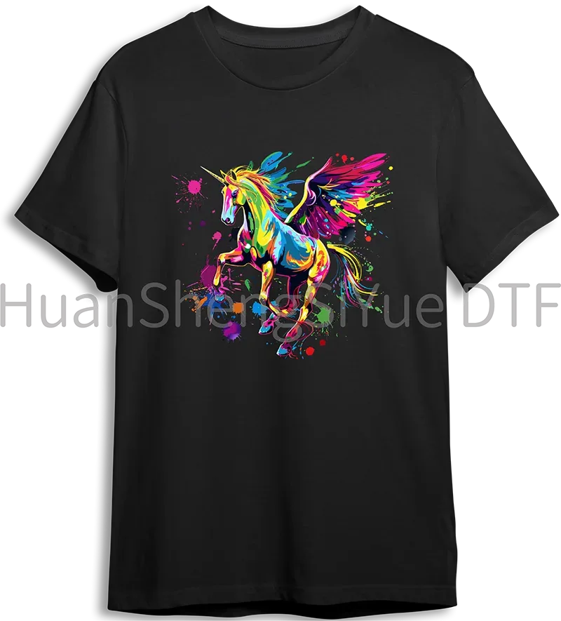 Color Fluid Painting Ironing Sticker Clothes DTF Fashion T-shirt Hoodie DIY Jacket Patch Hot Paste Paper Waterproof