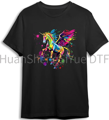 Color Fluid Painting Ironing Sticker Clothes DTF Fashion T-shirt Hoodie DIY Jacket Patch Hot Paste Paper Waterproof