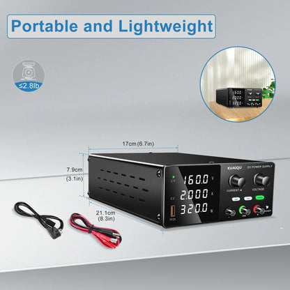 KUAIQU High Precision 30V10A Adjustable DC Stabilized Power Supply, Laboratory Specific Digital Display Power Supply, Aging Test