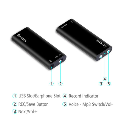 Mp3 Player Voice Activated 8GB 16GB Digital Vocie Recorder Grabadora De Voz
