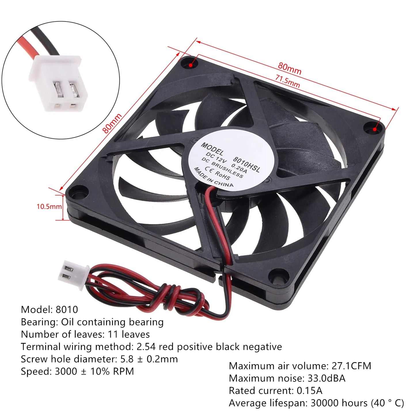 Silent DC12V Brushless Oil Content Cooling fan，for Power Supply Toy Chassis Multiple Sizes Available 2 3 4 5 6 7 8 9CM Silent
