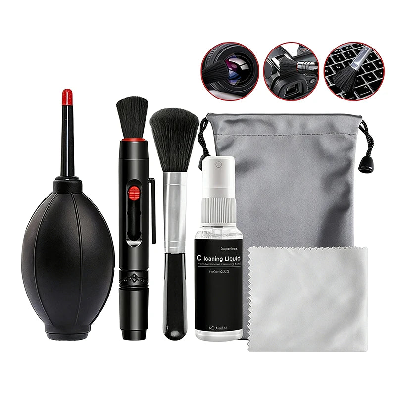 1/6 Pieces/set Double-sided Pen Storage Bag 6 In 1 Camera Cleaning Kit Professional DSLR Lens Cleaning Tool For Sensor Lens