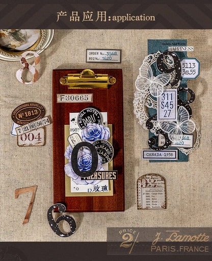 Journal GO 20pcs Creative Hard Card Vintage Numbers Stickers for Photo Frame Scrapbooking Journaling diy Retro Number Sticker