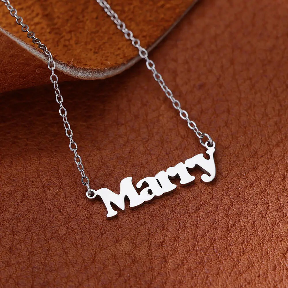 Custom Bubble Initial Letter Name Necklace For Women Men Personalized Letter Necklace  Stainless Steel Jewelry Mother's Day Gift