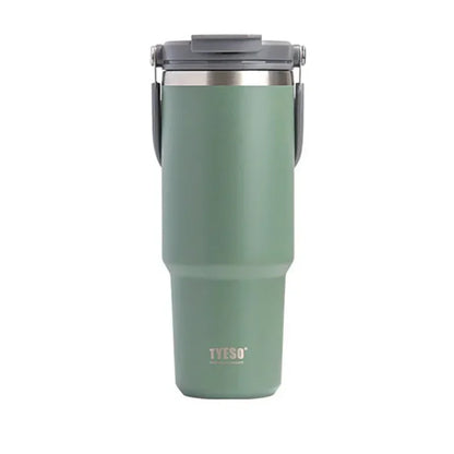Tyeso Car Stainless Steel Insulated Cup 600/750/900ml Vacuum Thermal Cup with Straws and Handles Outdoor Portable Water Bottle