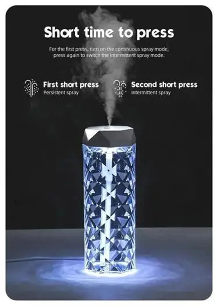 400ml Colorful USB Crystal Humidifier with Aromatherapy and Air Purification for Bedroom and Desktop
