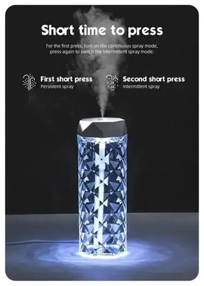 400ml Colorful USB Crystal Humidifier with Aromatherapy and Air Purification for Bedroom and Desktop