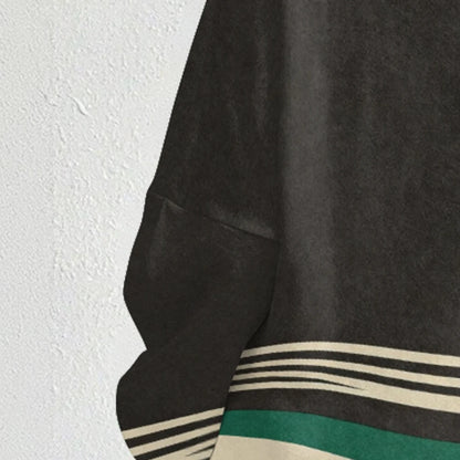 Trendy Off-Shoulder Sweatshirts with Striped & Polka Dot Patterns Drawstring Casual Loose-Fit Top for Women Casual Streetwear